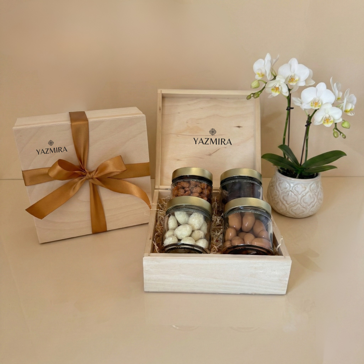 Gouden Snackcollectie – Amandelen met gezouten karamel en chocolade